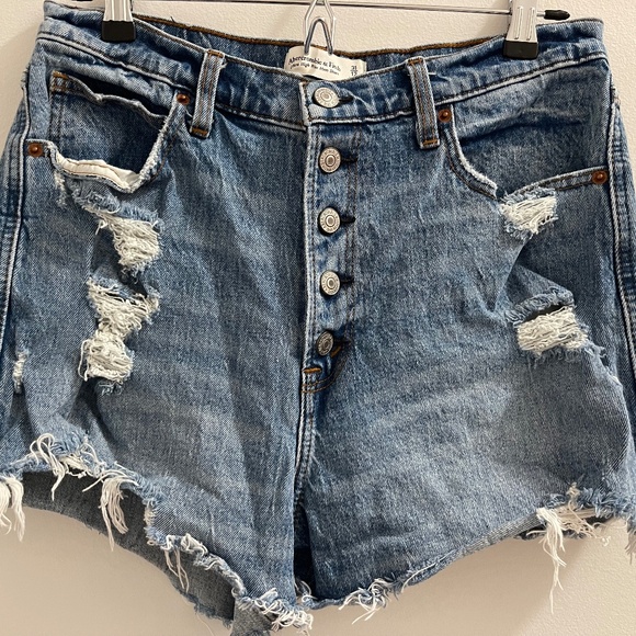 Abercrombie & Fitch High Rise Denim Shorts - Picture 3 of 7